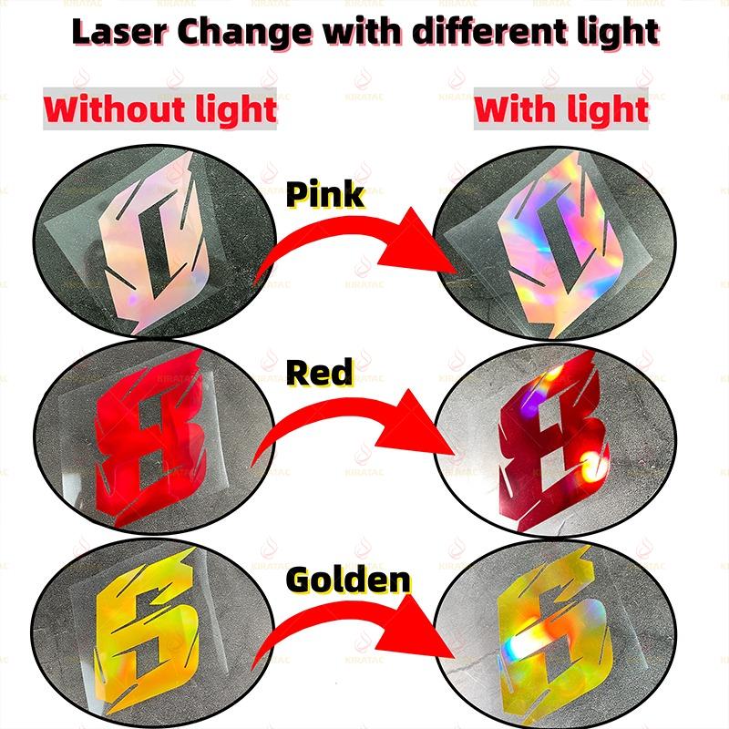 1PC Red Laser Motorcycle Number Stickers Funny for Scooter Front Fairing Racing Helmet Self-adhesive Waterproof Vinyl Decals