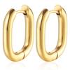 Oval U-Shaped 18K Gold Stainless Steel Ear Cuffs: European & American Fashion Women's Earrings