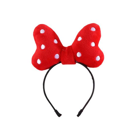 Повязка на голову для питомца, контрастного цвета, с большим бантом, в горошек, эластичная, противоскользящая, для нарядного вида