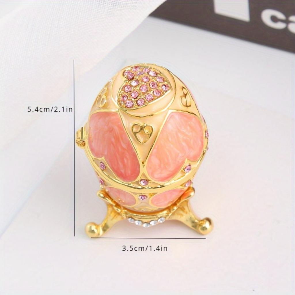 Креативные подарки для дома, шкатулки для украшений в форме яиц, изделия ручной работы из металла, эмалевые украшения с инкрустацией бриллиантами