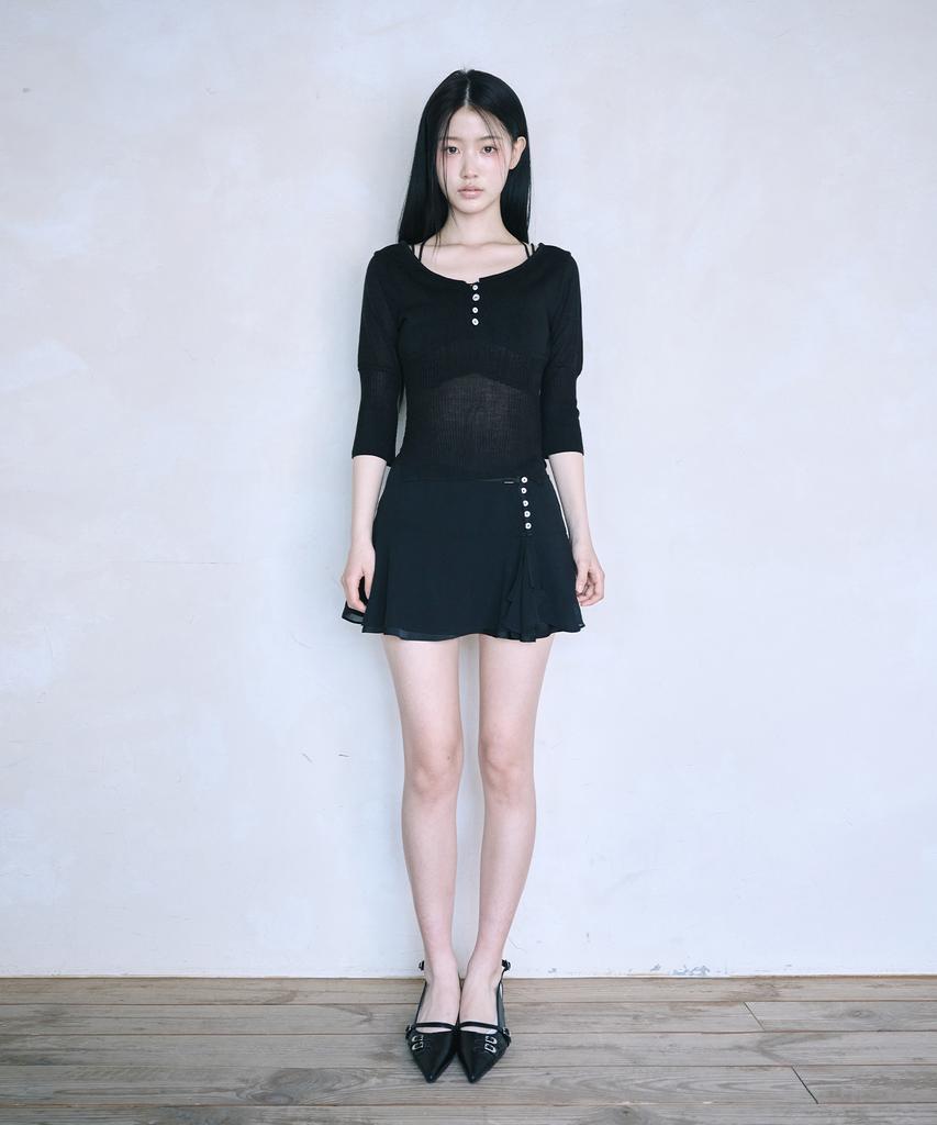 Мини-юбка Leijeumiya Lily Chiffon [Черная]