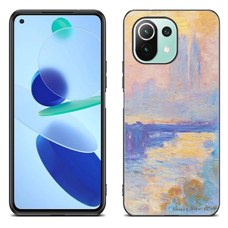 Чехол для телефона Claude Monet для Xiaomi Mi 11 Lite NE 11i 10T 11T Pro A2 A3 Lite POCO F3 M3 M4 C31 X3 Pro NFC GT черный чехол