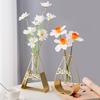 Ваза Украшения для дома Декор комнаты Металлические вазы для цветов Железный держатель Стеклянный домашний обеденный стол Гидропонная декоративная бутылка Living