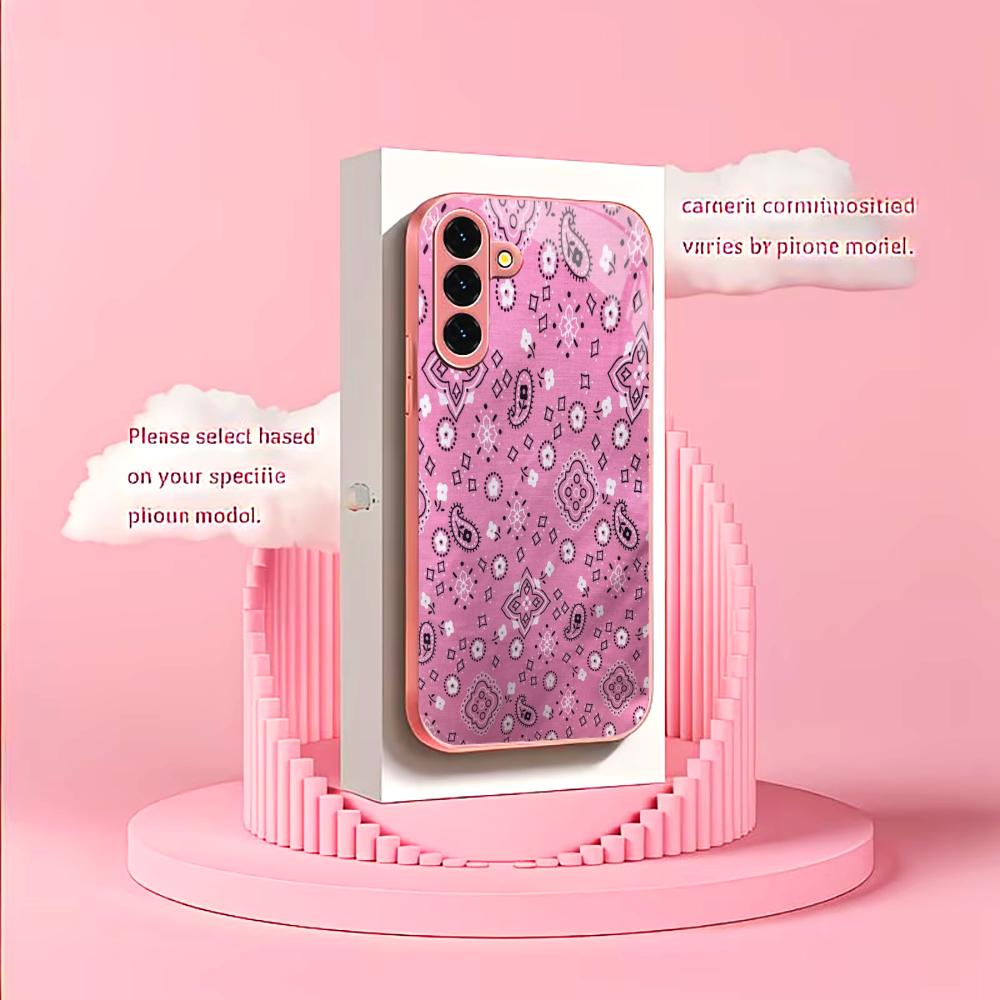 Изысканные узоры Чехол для телефона для Samsung Galaxy S26 S25 S24 S23 S22 FE Ultra Plus Встроенное стекло ощущение голой панели Женский стиль