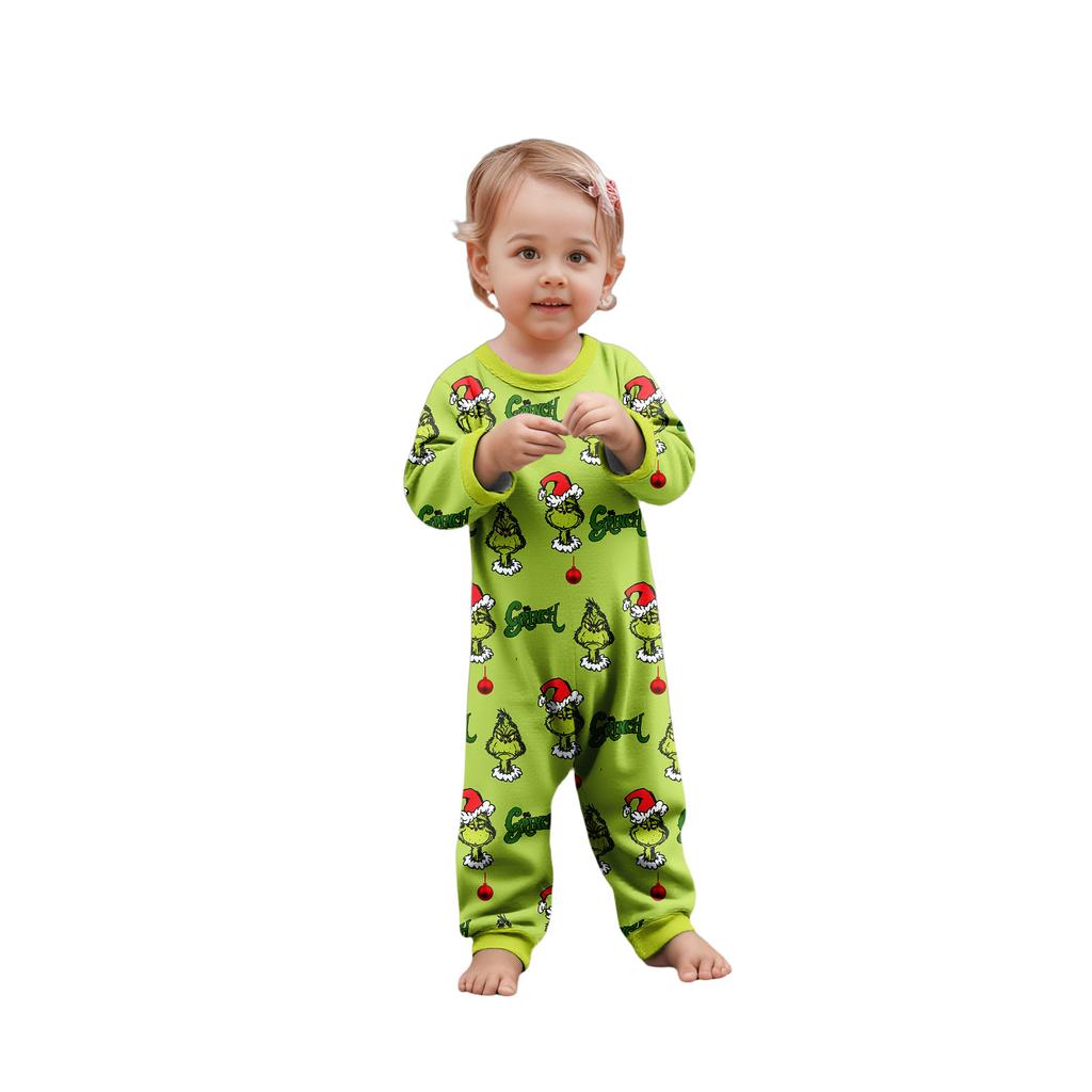 Parent-child Christmas Print Home Suit Long-sleeved Top And Pants