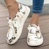 Trendy Ethnic Style Single Shoes 2024 New Large Canvas Print Daily Comfortable Flat Bottomed Casual Women's Shoes Zapatos Mujer
