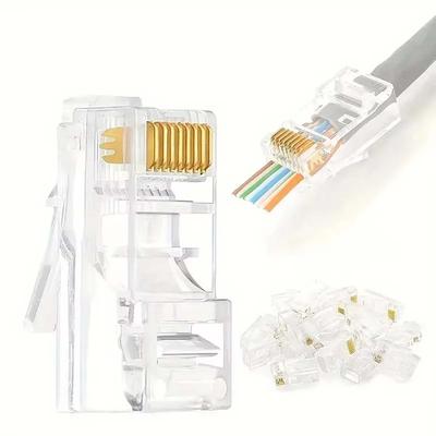 50 шт. Разъем RJ45 Разъем Сетевой Неэкранированный RJ45 Перфорированная Кристальная Головка Сетевой Кабель