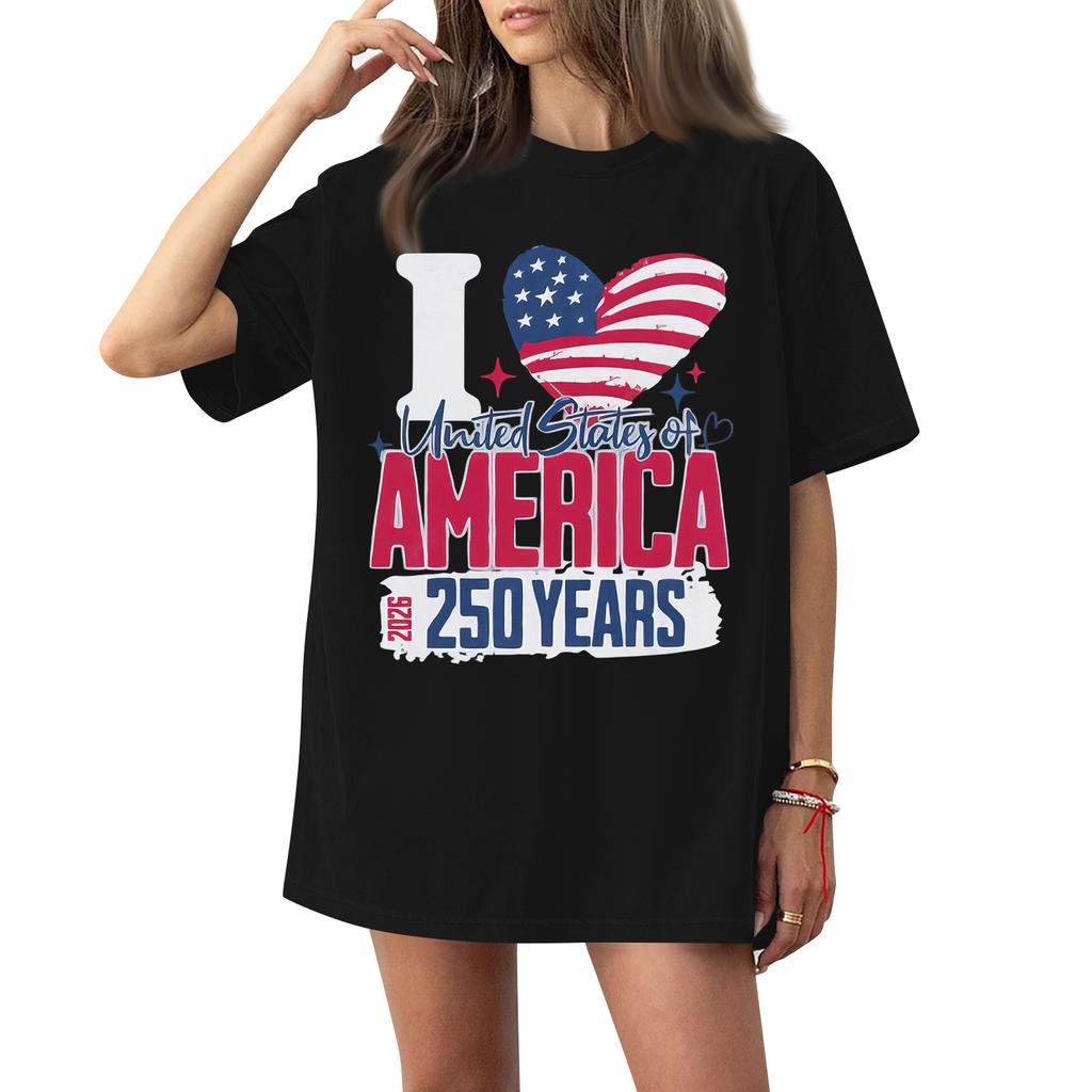 Женская футболка с круглым вырезом и короткими рукавами с принтом