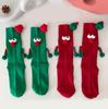 Женские рождественские носки, симпатичные магнитные носки со средней трубкой, носки с героями мультфильмов, носки со средней трубкой