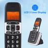 Expandable Cordless Phone System with Ringer Amplifier 3 Lines Display Support 5 Handsets