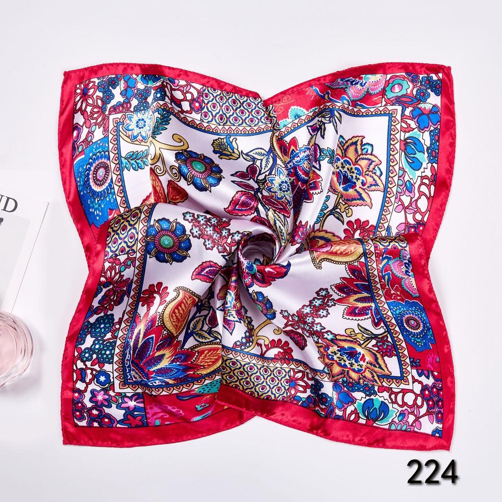 50cm Small Square Scarf Butterfly Floral Small Neck Scarf Bag Accessories Square Scarf