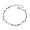 925 Sterling Silver Jewelry Bracelet High Quality Retro Fashion Woman Purple Crystal Four Prong DIY Bracelet Length 20.5CM