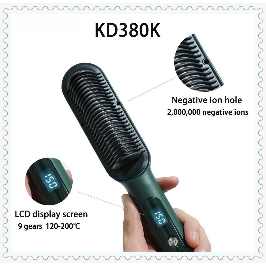 Wireless Hair Straightener Comb Negative Ion Hair Care Hair Curler USB Rechargeable Professional Hair Straightening Brush