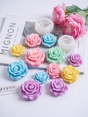 DIY 3D розы цветы силиконовая форма свеча мыло ручной работы шоколадный орнамент инструмент ароматерапия гипсовая смола форма домашний декор