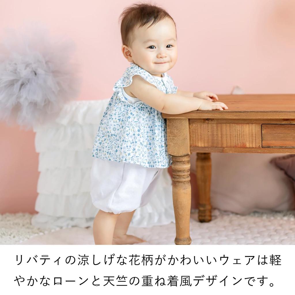 Romper Short Sleeve Combi 80 Little Mirabelle Made In Japan [Baby Castle]