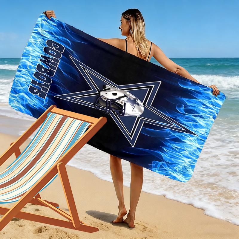 Cowboys Football Print Beach Towel, Large Soft Quick Dry Towel for Beach Camping Swimming