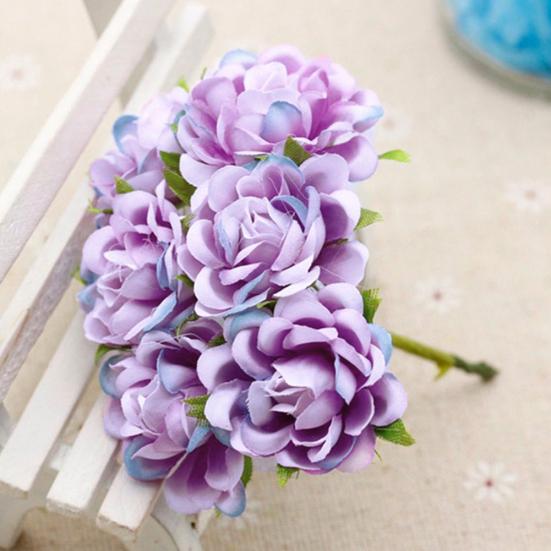 6шт искусственный шелк поддельные цветы цветочный свадебный букет вечерние украшения дома