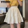 Белая юбка, женская летняя эластичная талия, модная короткая юбка трапециевидной формы с темпераментом