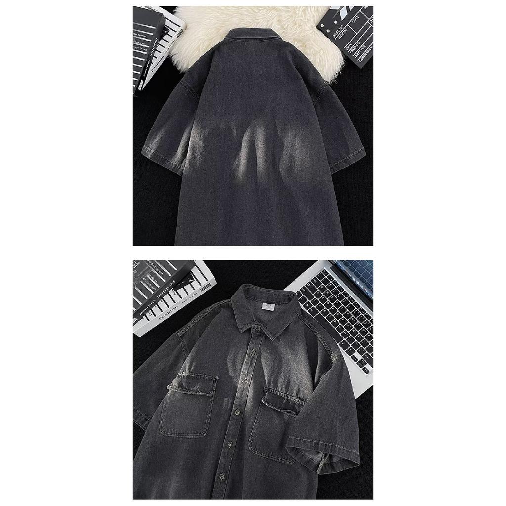 Мужская рубашка с короткими рукавами, дизайнерская, нишевая, летняя, трендовая, универсальная, красивая, повседневная