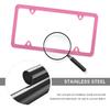 2PCS Colorful Car License Plate Frames With Gaskets Screws & Caps,Stainless Steel 4 Holes License Plate Holder Fits U.S. Standard,Universal Car