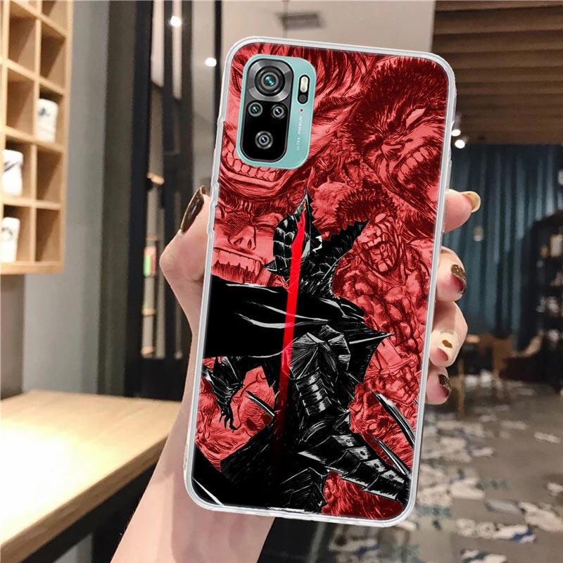 Черно-белый G-Guts B-Berserks Мягкий чехол для телефона для Xiaomi Redmi Note 14 13 12S 12 11S 11 11E Pro Plus 10S 10 9S 9 Note14 Узор