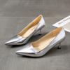 European and American Foreign Trade Pointed Thin Heels Single Shoes Women's High Heels Bright Leather Fashion Shoes High Heels for Ladies