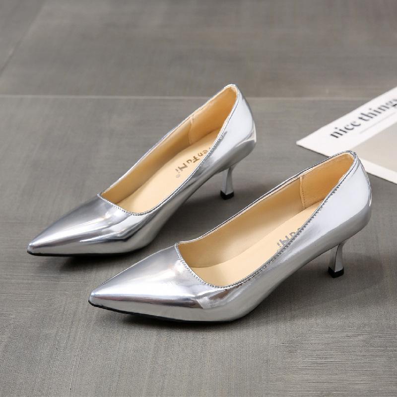 Европейская и американская внешняя торговля заостренные тонкие каблуки туфли-лодочки женские туфли на высоком каблуке модная обувь из лакированной кожи Высокие каблуки для дам