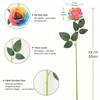 10 Pcs Silk Flowers Rainbow Fake Roses 50cm Artificial Flowers Fake Artificial Roses with Stems for Home Wedding Hotel Office Centerpiece Decor