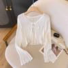 Hollow Knit Short Cardigan Jacket for Women's Summer Thin Sunscreen Shirt Gentle Top