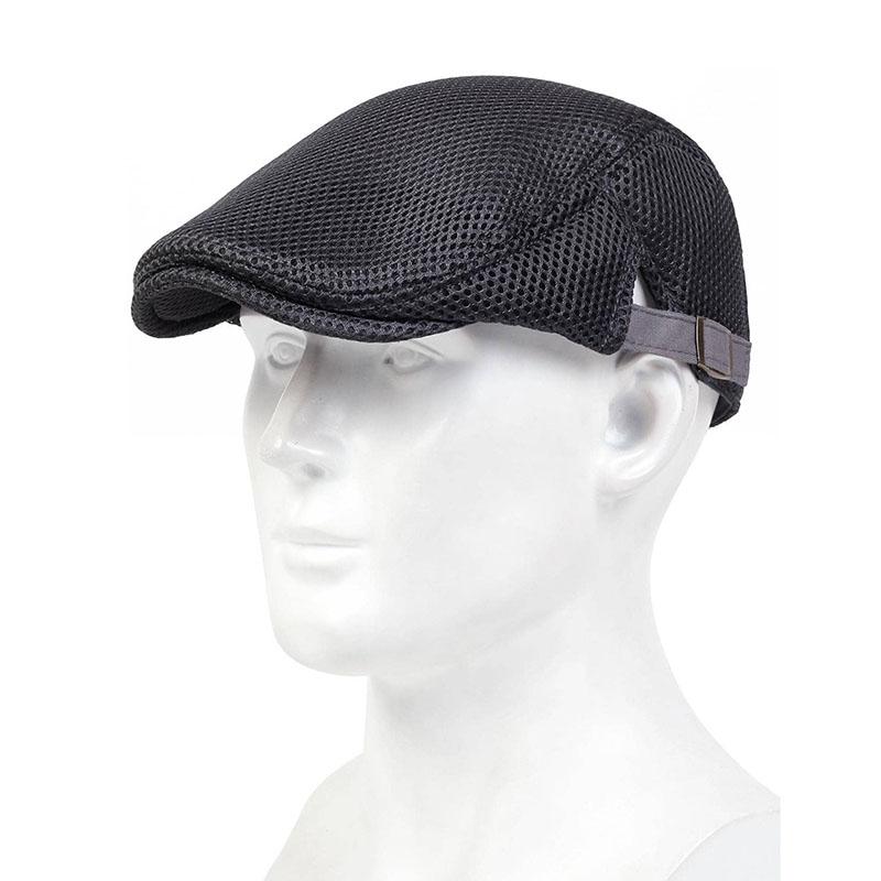 Мужские сетчатые кепки газетчика, шляпы британских художников, весенние и летние вентилируемые береты, регулируемая плоская кепка, хип-хоп береты