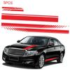 5 PCS Universal Red Car Racing Body Side Stripe Skirt Roof Hood Decal Sticker for All Cars PVC Decal
