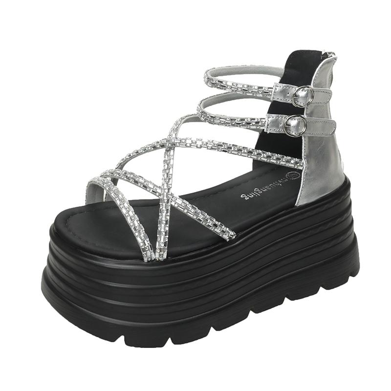 Мода 2025 Дизайнеры Женские Летние Сандалии Открытый Носок Платформа Танкетка Кроссовки Женская Повседневная Обувь Пляжные Сандалии Женские 8СМ