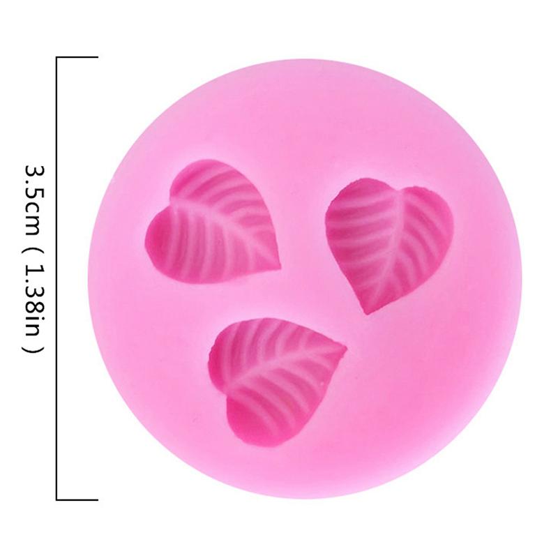 1pc new Three Little Leaves Shape Design Fondant Chocolate Silicone Mold DIY Cake Decor Home bathroom kitchen accessories Tools