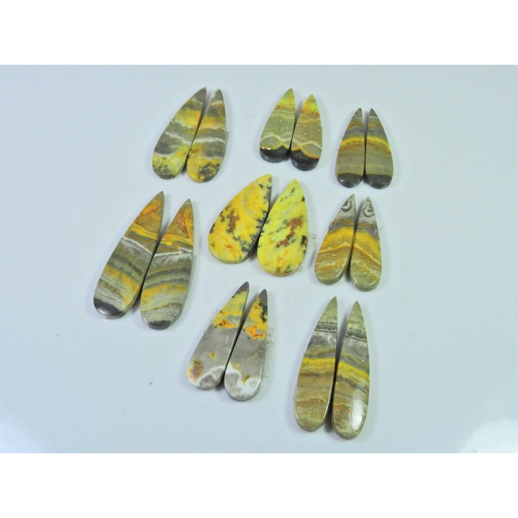 28-38 MM Natural Bumble Bee Jasper Pair Pear Cabochon Gemstone 08 Pair Lot C-759