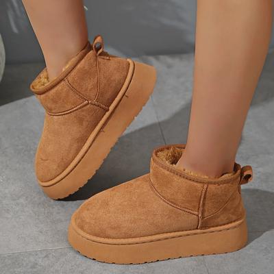 Роскошные зимние женские короткие плюшевые теплые зимние ботинки повседневная обувь новые замшевые меховые ботинки челси ботильоны на плоской подошве женская обувь на платформе botas