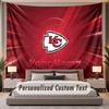 Custom Name Text Tapestry Kansas City Chiefs Personalized Polyester Wall Tapestry For Bedroom And Room