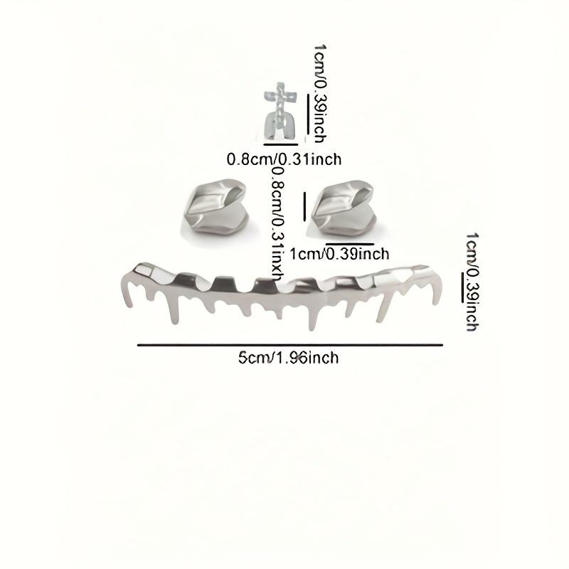 Европейско-американский набор гриллзов в виде капли воды с восемью зубами - 5 штук, сценические реквизиты