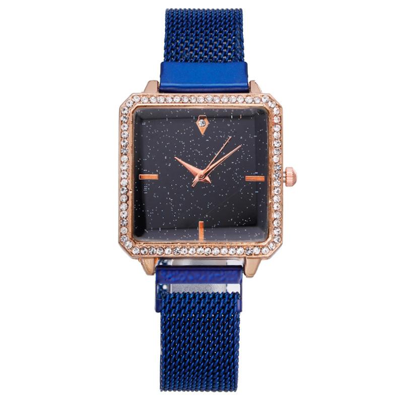 Квадратные звездное небо женские часы женские часы кварцевые часы поглощающие железо магнитные модели женские часы обработка магнита настройка