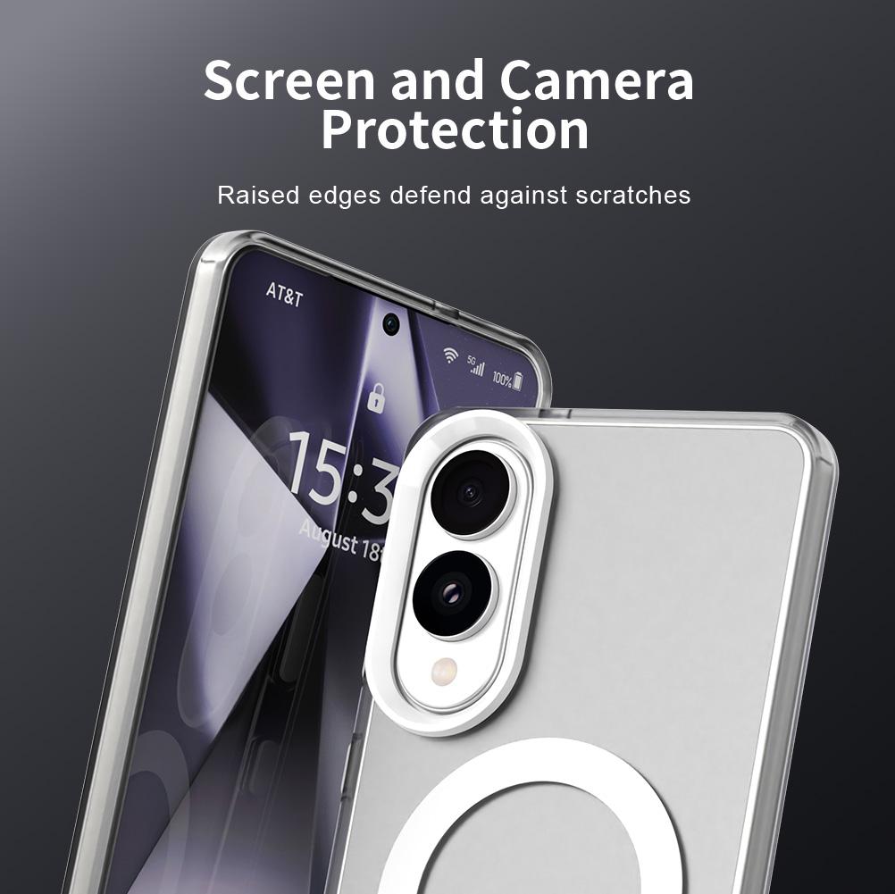 Для Samsung Galaxy S25 Edge Чехол Магнитный Чехол Матовый на ощупь Противоударный ТПУ+ПК Задняя крышка для телефона