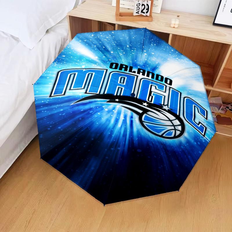 basketball Orlando Logo Umbrella Folding umbrella, automatic umbrella 8-Frame for Travel, camping Use Gift for Halloween Christmas