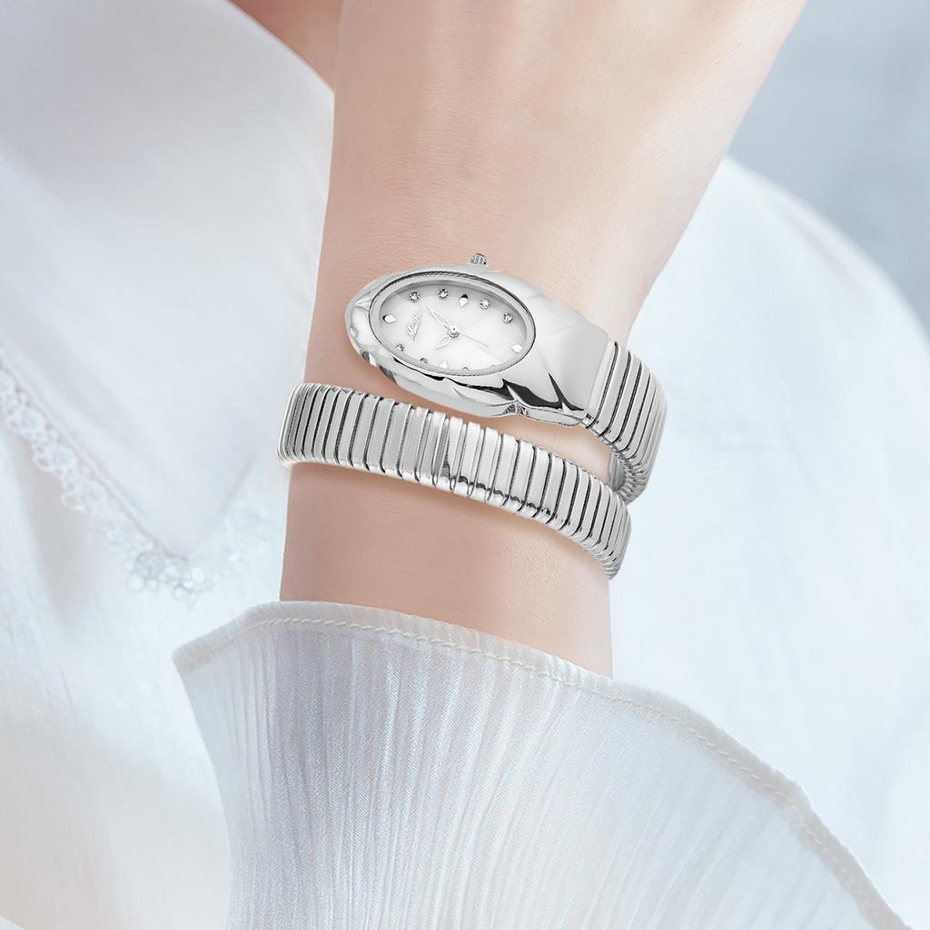 MISSFOX Женские часы-браслет Змея из нержавеющей стали Модные Золотые Женские часы Часы Роскошные Женские Наручные часы Водонепроницаемые часы