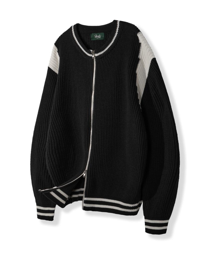 Вязаный кардиган Nodu Varsity на молнии