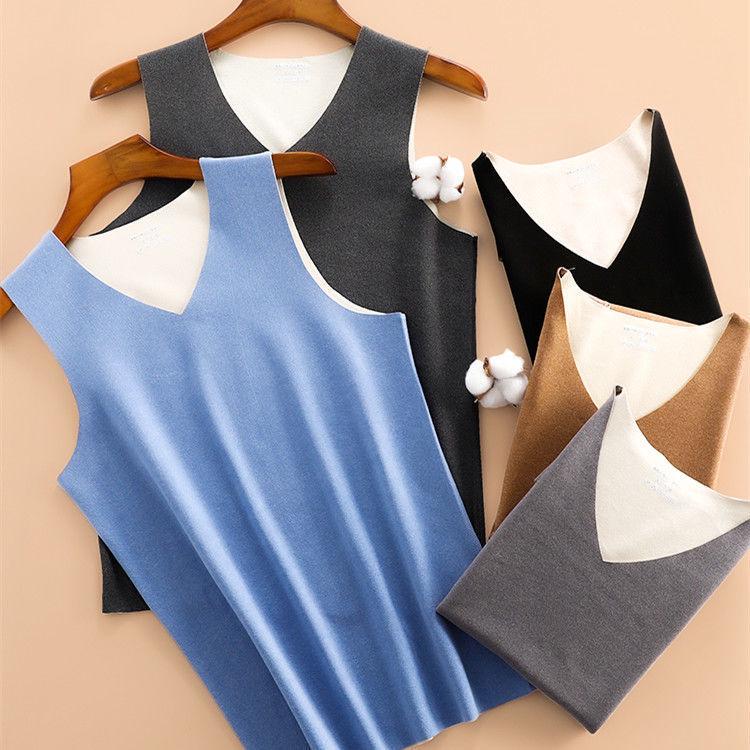 Мужской бесшовный двухсторонний бархатный теплый жилет с начесом снизу.