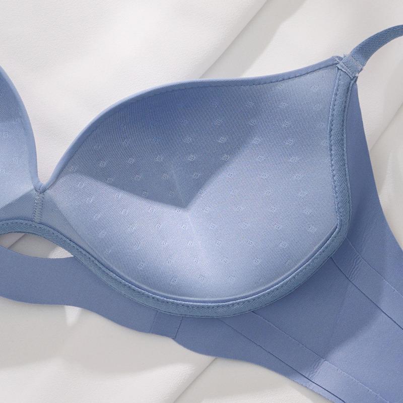 Сексуальные полые тонкие чашки без маркировки, собранные для сбора порока груди, анти-провисание, модный плиссированный удобный бесшовный бюстгальтер для девочек