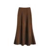 French Elegant Satin Maxi Skirt for Women, High Waist Slim Fit A-Line Long Skirt, Draped Casual Skirt for Spring Autumn