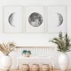 Moon Phases Print Grey Moon Poster Moon Watercolor Art Canvas Painting Bedroom Wall Picture for Living Room Home Wall Art Decor