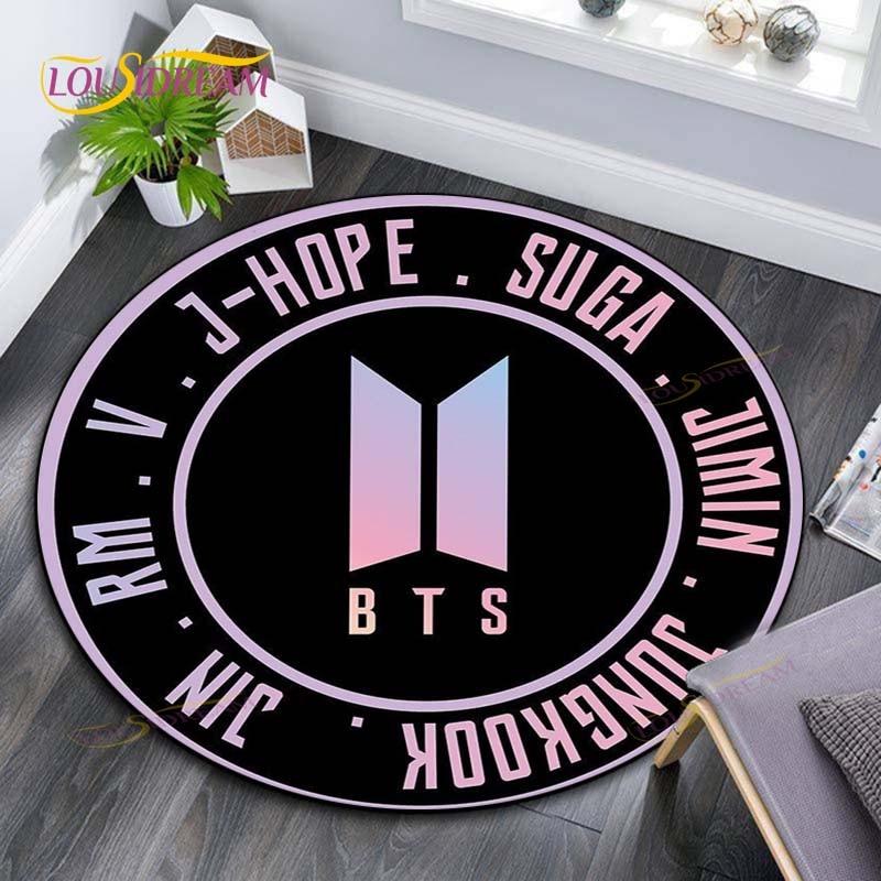 Kpop Bangtan Boys BTS круглый ковер для гостиной, коврик для коврика, коврик для спальни, ковер для детей, ковры для гостиной