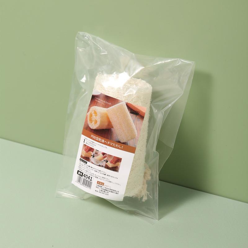 Натуральная мочалка люфа с пластиковой ручкой для эффективного мытья посуды