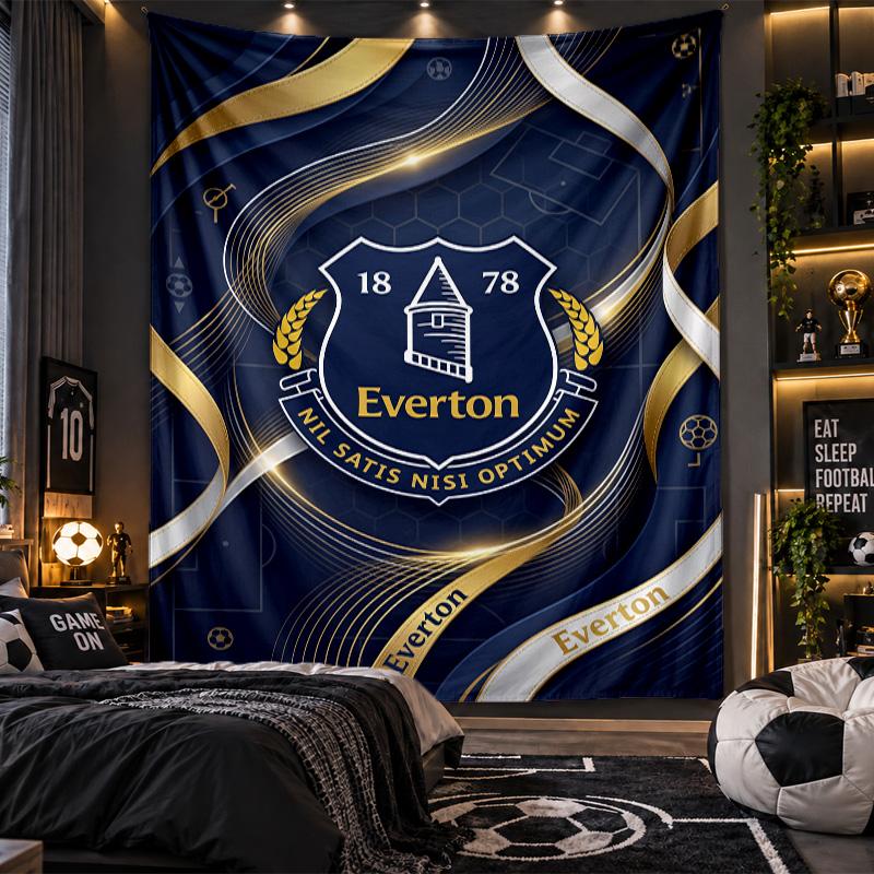 Wall Hanging Tapestry Everton Football Print Cloth for Living Room Bedroom Home Decor