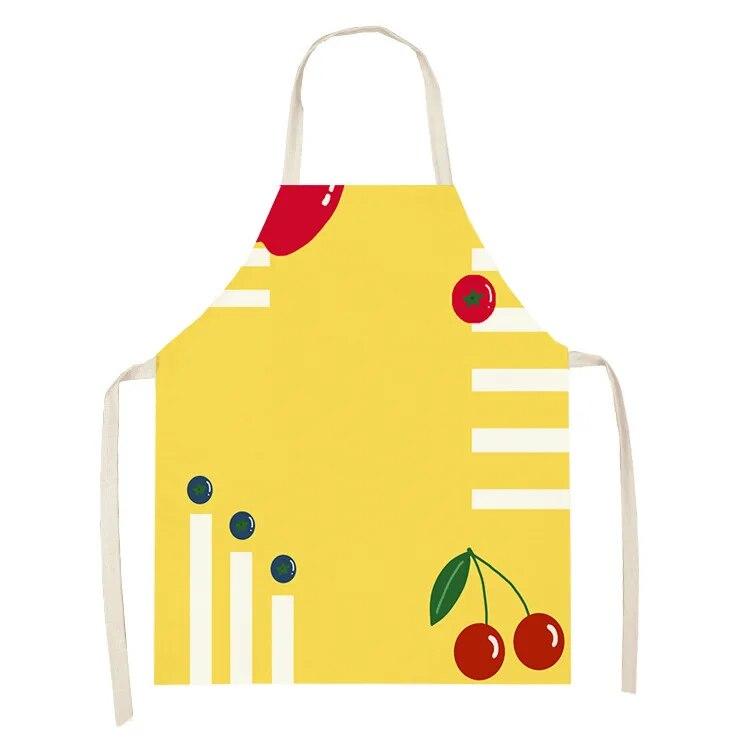 Фартук для приготовления пищи и выпечки. Фартук со свежими фруктами и клубничным узором. Льняной фартук без рукавов для родителей и детей. Фартук для уборки дома.